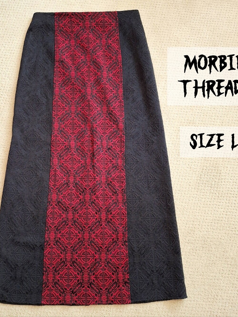 Vintage 90s Morbid Threads Brocade Maxi Skirt - Large